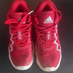 Adidas Red and White Athletic Shoes